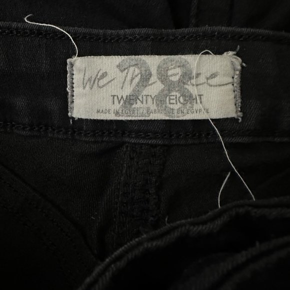 We The Free People Riley Slit Hem Skinny Jeans‎ Abyss Black Sz 28 - Picture 6 of 6